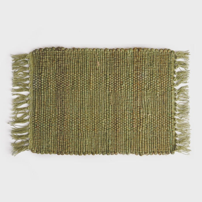 Green Rae Woven Fringe Placemat