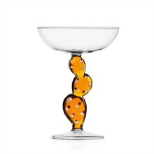 Load image into Gallery viewer, Amber Cactus Coupe Glass
