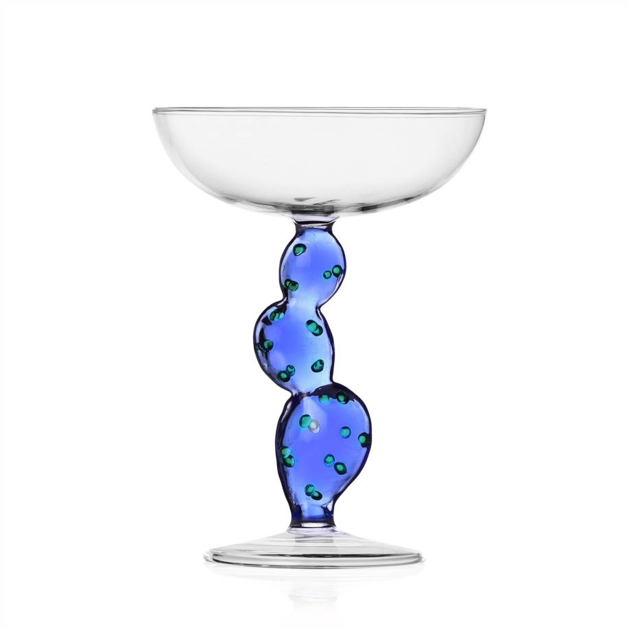 Blue Cactus Coupe Glass