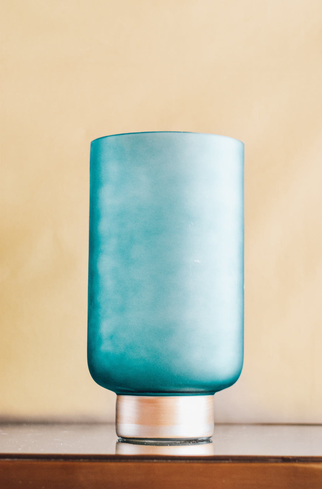 Tall Frosted Blue Vase