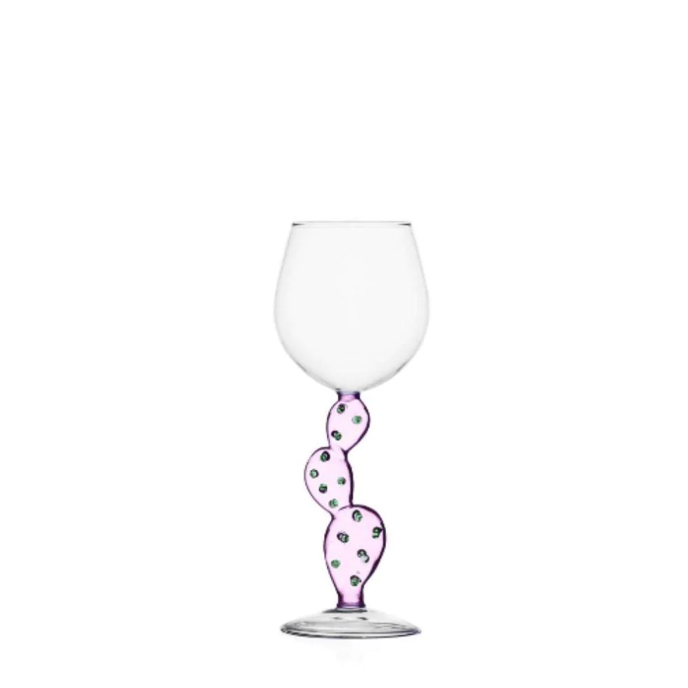 Pink Desert Cactus Wine Glass